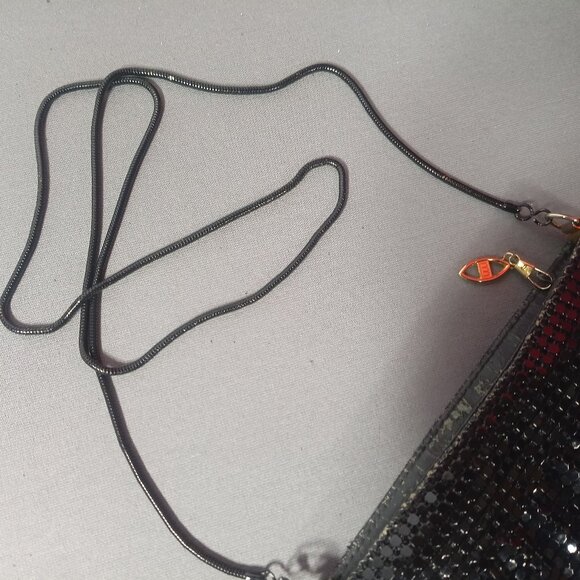 Vintage Black Beaded Evening Shoulder Bag Soft Mesh Classic Cocktail Purse - Picture 6 of 12